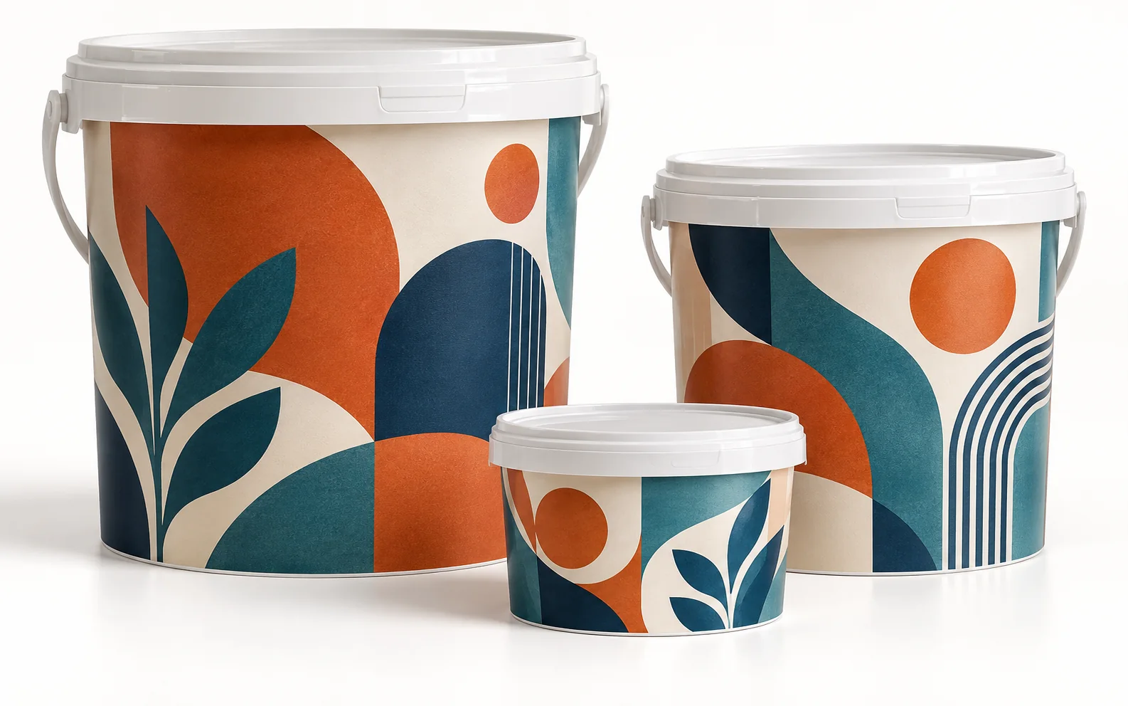 Иллюстрация применения: decorated plastic pails and containers