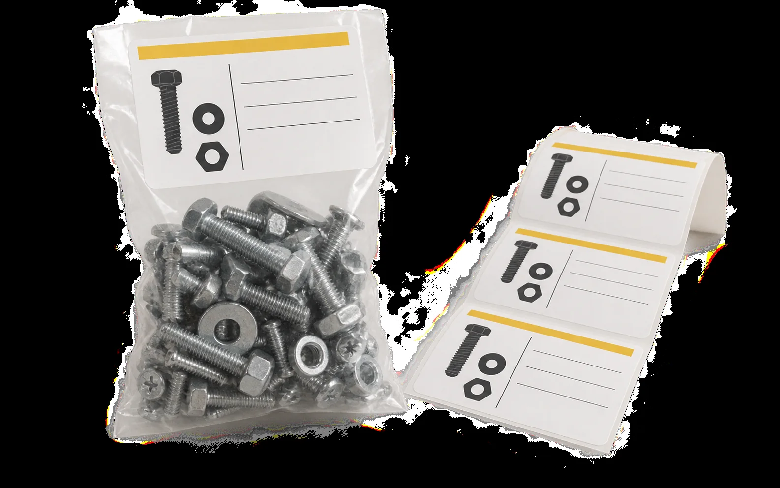 Иллюстрация применения: fastener direct thermal labels